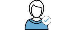 Icon of person with check-mark