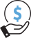 Hand holding orb with dollar bill sign icon