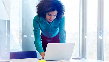 Woman using a computer