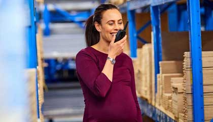 Pregnant woman on phone